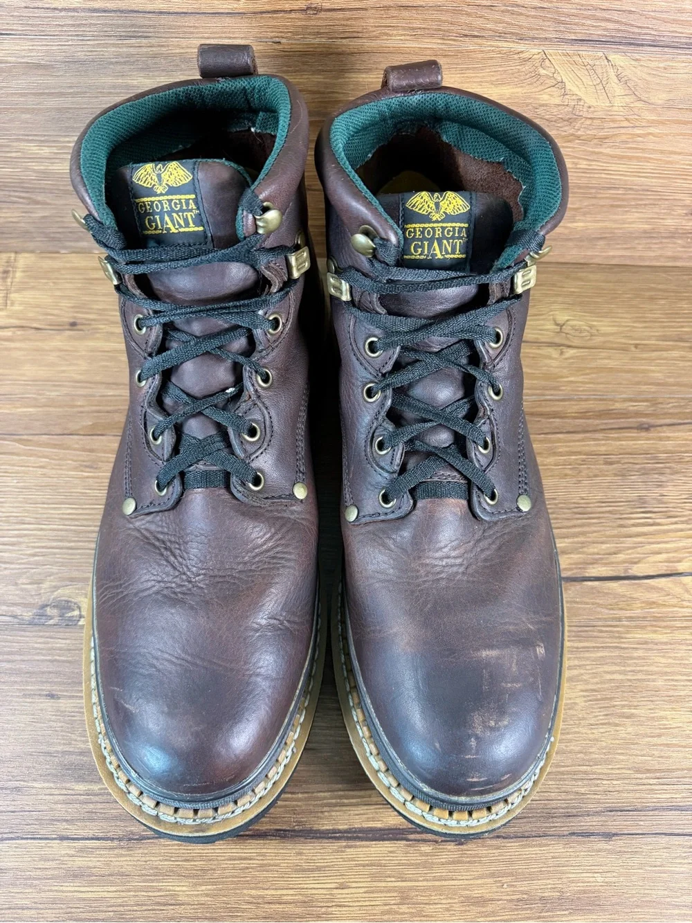 Georgia Giant Mens Size 15‎ Brown Classic Leather Lace Up Work Boots Shoes
